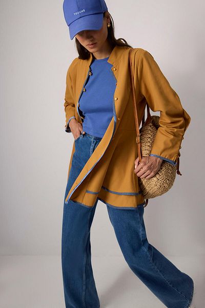Touché Privé Gabardine Jacket with Fluffed Skirt