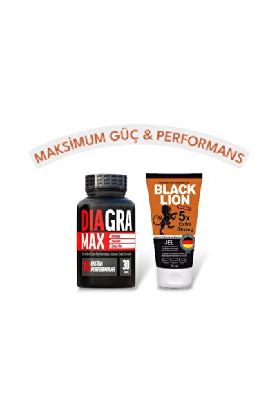 Strong Bull Store Diagra Max 30’lu + Black Lion 50 ml Ginsengli Krem Erkekler...