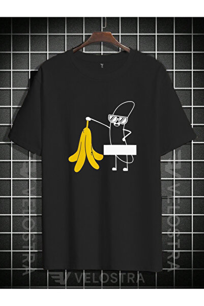 Velostra Unisex Banana cu imprimeu supradimensionat tricou