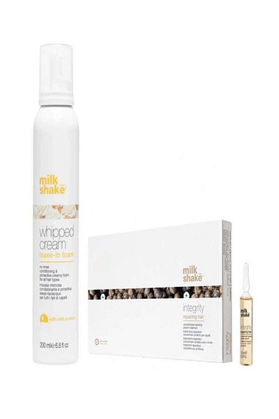 Milkshake Intensive repair and hydration package - 8x12ml ampoules, Whipped Cream Foam 200ml