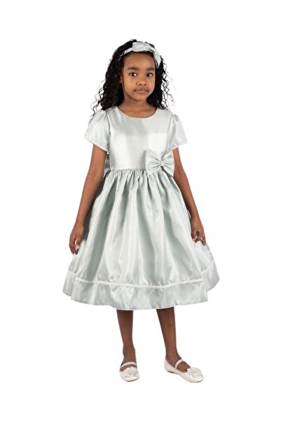 ddaniela فستان شارلوت الزيتوني من دانييلا - مطرز بالدانتيل مع رباط رأس