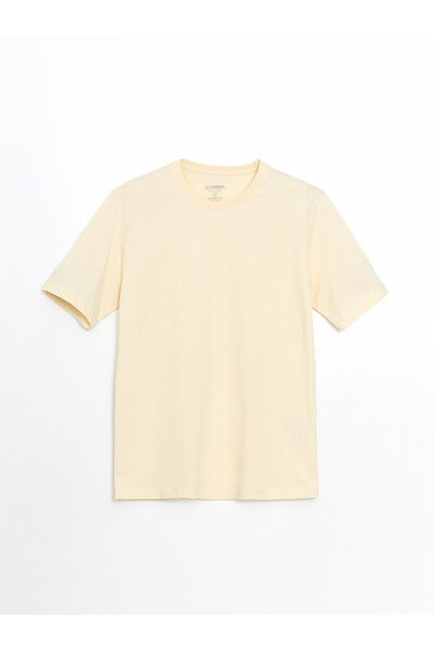 LC Waikiki Nevavm Oval Collar Combed Cotton Men's T-Shirt with a Difference