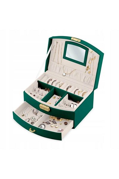 ideal STORE idealSTORE Jewelry Box, Dimensions 20.5 x 13.5 x 10.5 cm, Includes Mirror, Lock, Gold