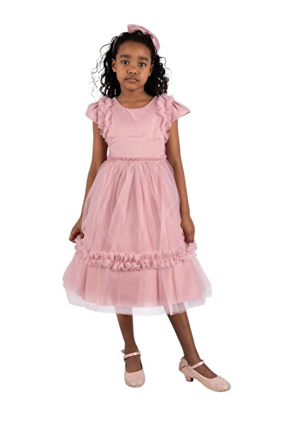 ddaniela فستان حفلات إليانور باللون الوردي الداكن من دانييلا مع رباط رأس