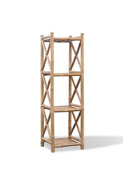 vidaxl 4-Tier Square Bamboo Shelf