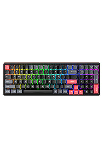 Machenike K600-B100 Lite Kablolu Red Switch RGB ENG Q Siyah Gaming Klavye