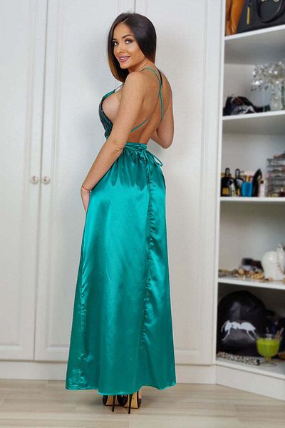 WildFashion Satin-look maxi dress with bare back P705-12