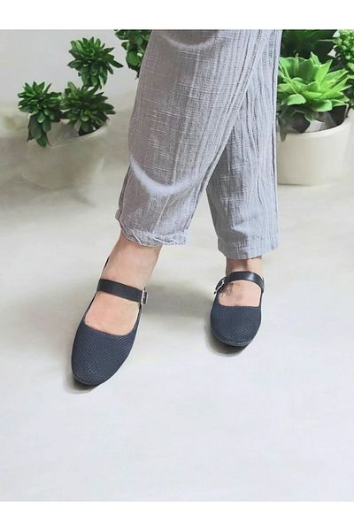 GokceKundura06 Daily Buckle Adjustable Genuine Leather Mary Jane Shoes