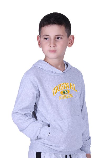 FYK KİDS Суитшърт за момче с качулка и джоб тип кенгуру
