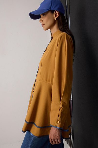 Touché Privé Gabardine Jacket with Fluffed Skirt