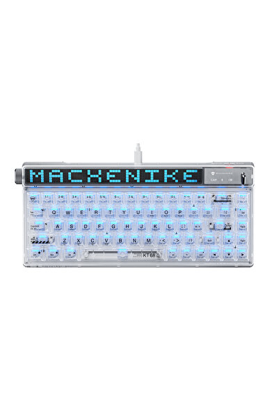 Machenike KT68 Kablolu Crystal Tactile Switch LCD RGB Beyaz ENQ Q Gaming Klavye
