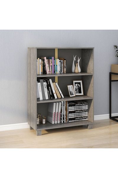 vidaxl Book Cabinet HAMAR Light Grey 85x35x112 cm Solid Wood Pine