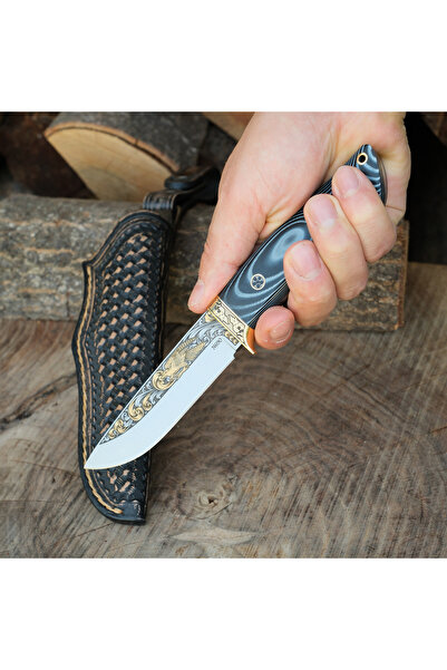 kösemehmet Koleksiyonluk ve Hediyelik Bıçak 24K Altın Kaplama Özel Gravür İşl...