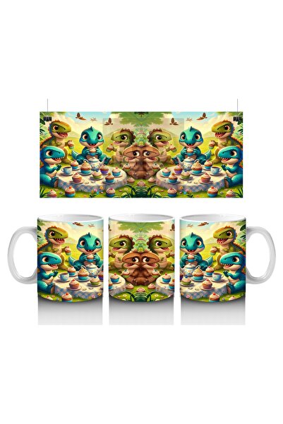 Luluyen كوب على شكل ديناصور لطيف لحفلات الكب كيك يحب الأطفال الحليب