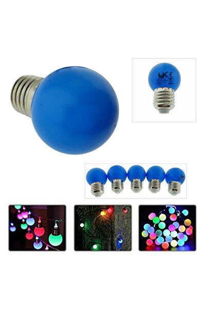 Forever Set de 5 becuri LED, E27 G45, Forever Light 86285, 2W, unghi larg 360°, albastru