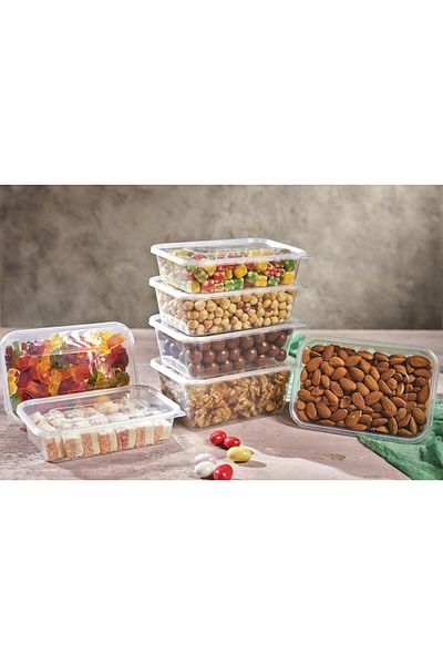 Trend KenT 24 Pieces Storage Container, Microwave Compatible Storage Container 6X1000Cc 6X750Cc 6X650Xx 6X500Cc Transparent
