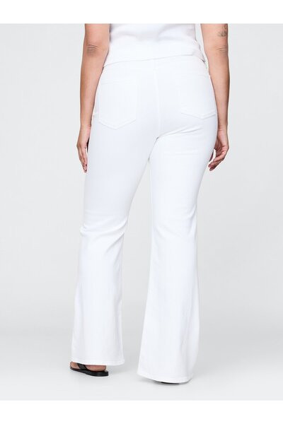GAP Kadın Beyaz High Rise '70s Flare Jean Pantolon