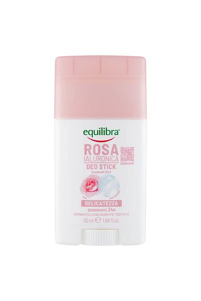 Equilibra Rosa Hyaluronic, Deo Stick, Deodorant with Damask Rose 50 ml, Equilibra