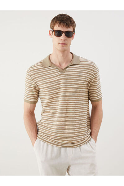 LC Waikiki Peak New Season Polo Neck Striped Men's T-Shirt