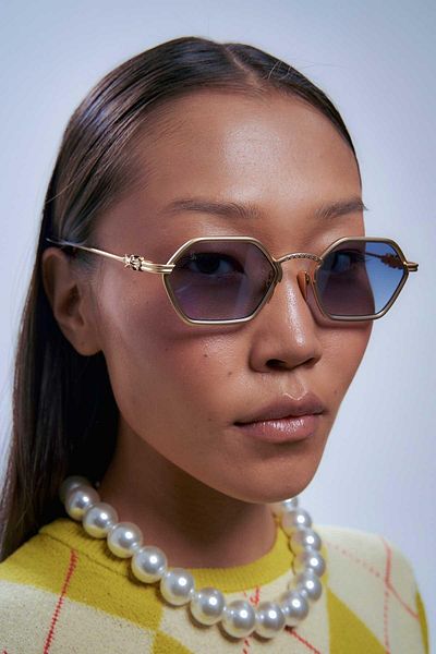 Bilge Karga Vhalen Gold Blue Sunglasses