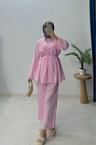 lurex moda Binding Detailed Set with Buttons
