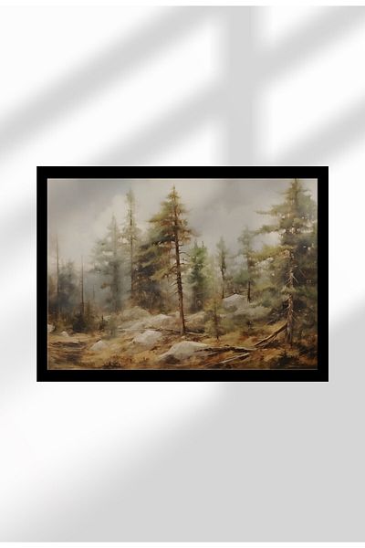 21mxm Imprimări digitale cu peisaje rustice pe pânză, artă cu viață la țară și natură, poster de perete fără ramă