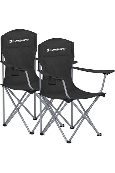 SONGMICS Set de 2 scaune pliabile de camping sau pescuit, suport pentru pahar...