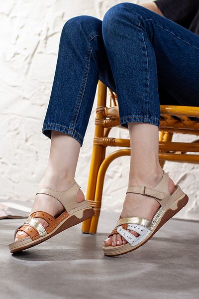 Adım Adım Women's Genuine Leather Orthopedic Sandals