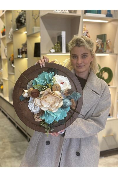 TASARIMHMODA Дървена дъска за изкуствени вносни цветя № 4