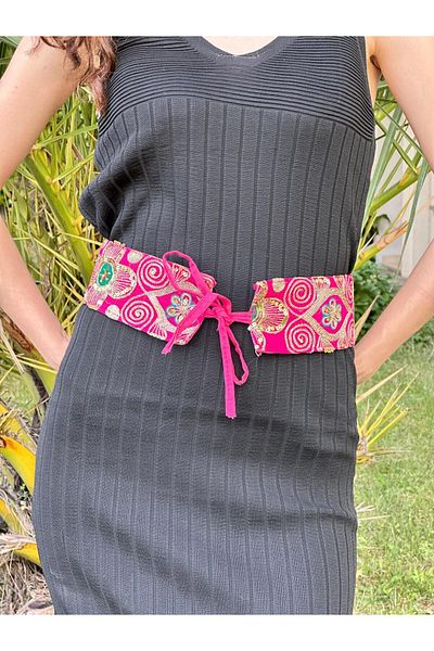 Gönülden Tasarım Ottoman Pattern Embroidered Sequence Women's Belt 70X8 cm