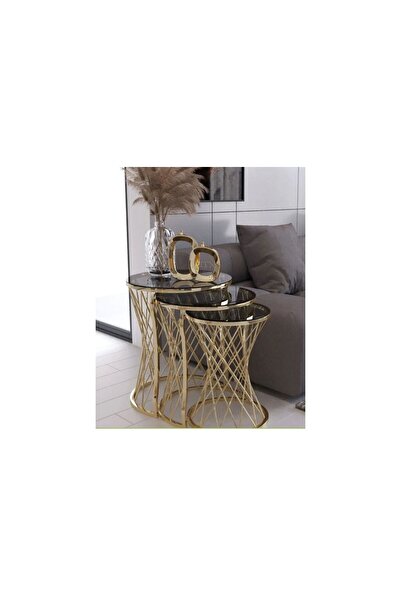 tubihome Hasır Telli Zigon Sehpa (iç Içe Geçen)