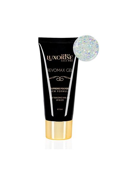 LUXORISE Polygel REVOMAX GEL LUXORISE Glitter Lime, 15ml