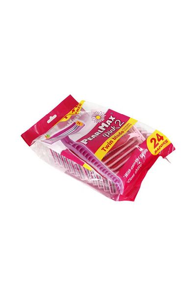 PEARLMAX Pearl Max Pink Twin Blade Disposable Shaving Razors for Women – 2-Pack, Smooth & Comfortable