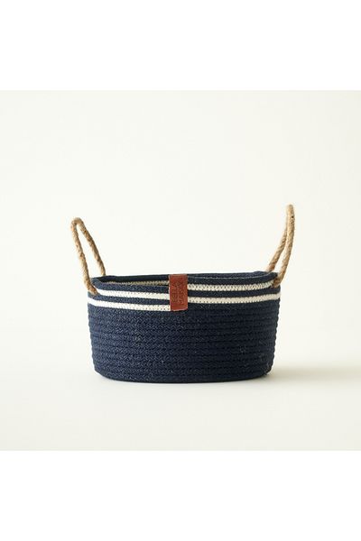 Bella Maison Καλάθι με άχυρο Valesa από 100% βαμβάκι Navy Blue (21x21x11 cm)