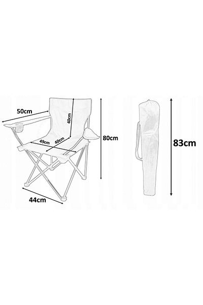 SERSIMO Folding Camping or Fishing Chair, Cup Holder, Red