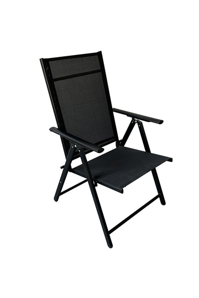 SERSIMO Scaun metalic de gradina, pliant, cu spatar reglabil, din otel, 60x58...