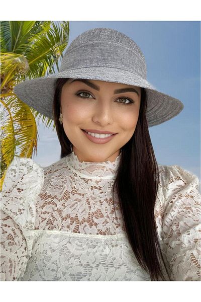 Confortino Luxury linen sun hat with bow - ONE SIZE, ADJUSTABLE
