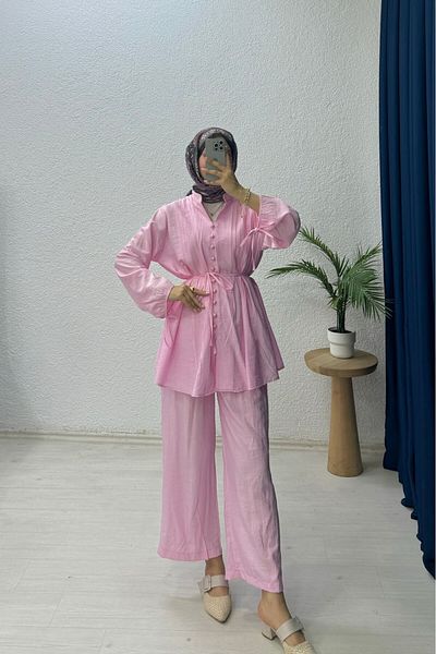 lurex moda Binding Detailed Set with Buttons