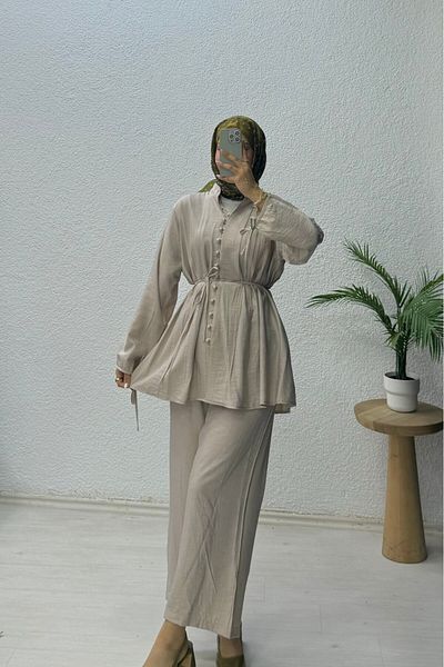 lurex moda Binding Detailed Set with Buttons