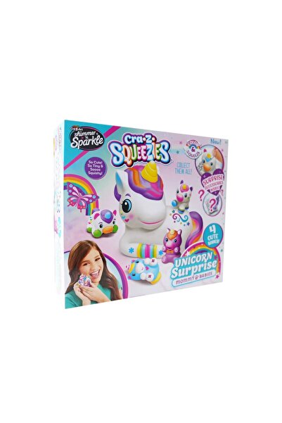 CrazArt Set creativ figurine moi de colorat CrazArt Squezies Unicorn Surprise Mom and Babies 65618