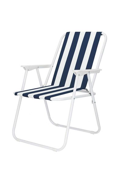 SERSIMO Scaun De Plaja Gc050, Pliabil, 100kg, 52x74cm, Alb Albastru