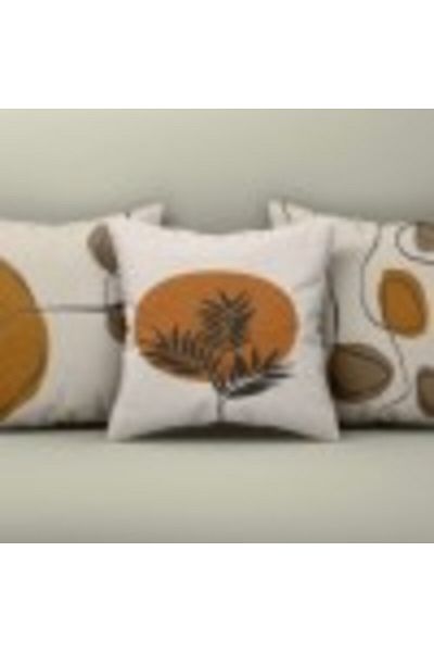 Lenjerii Deosebite Set 3 decorative pillow covers 43x43cm, Abstract vegetal design