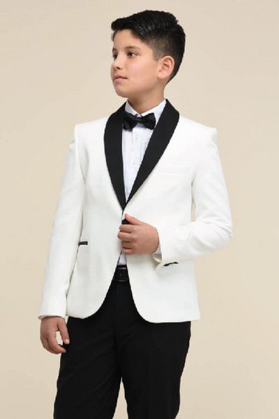ChatonDor Satin Collar Groom Suit Tuxedo Model Boy Suit