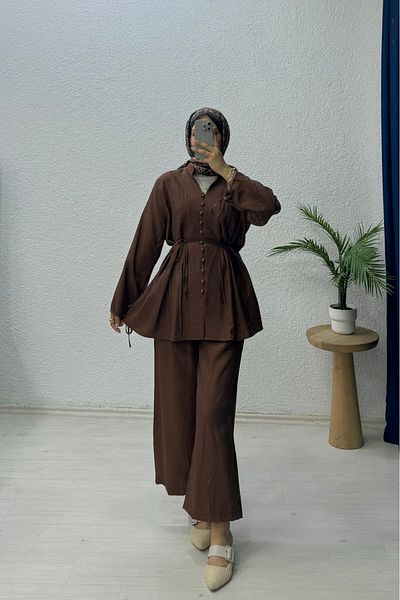 lurex moda Binding Detailed Set with Buttons