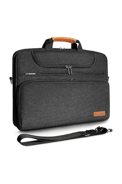 DOMISO Geanta laptop DOMISO 15-15,6 inch, impermeabila, curea umar detasabila, neagra, 430x305x57mm