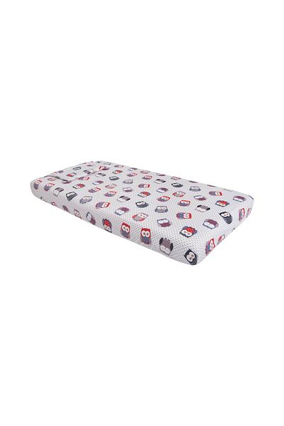 Somnart Lenjerie pentru pătuț, SomnART, cearșaf 60x120x10 cu elastic, Bufnițe