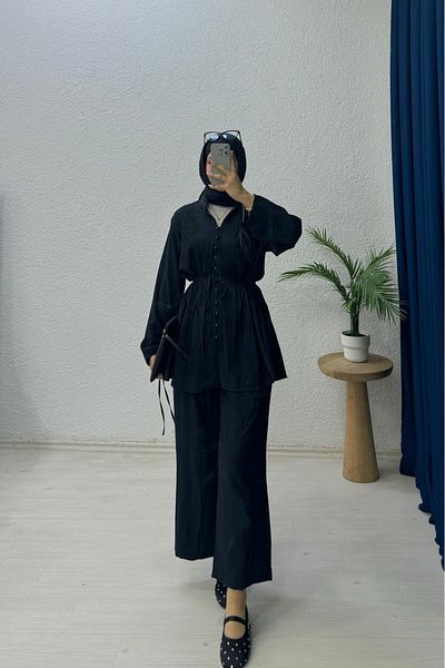 lurex moda Binding Detailed Set with Buttons