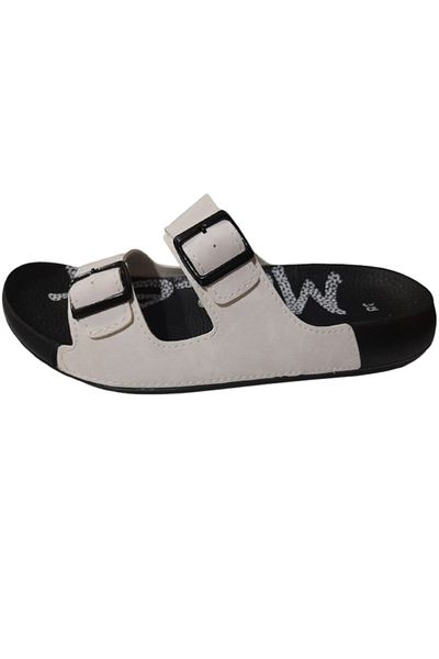 MULEX Flat Heeled Double Strap Buckle Casual and Comfortable Women's Slippers