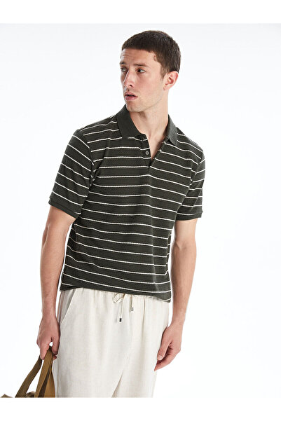 LC Waikiki Νέα σεζόν Polo Collar ριγέ χτενισμένο βαμβακερό ανδρικό Tisort - S...