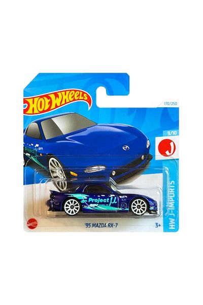HOT WHEELS Masinuta Metalica Hot Wheels, '95 Mazda RX-7, HW J-Imports 2024, 1:64, Albastru